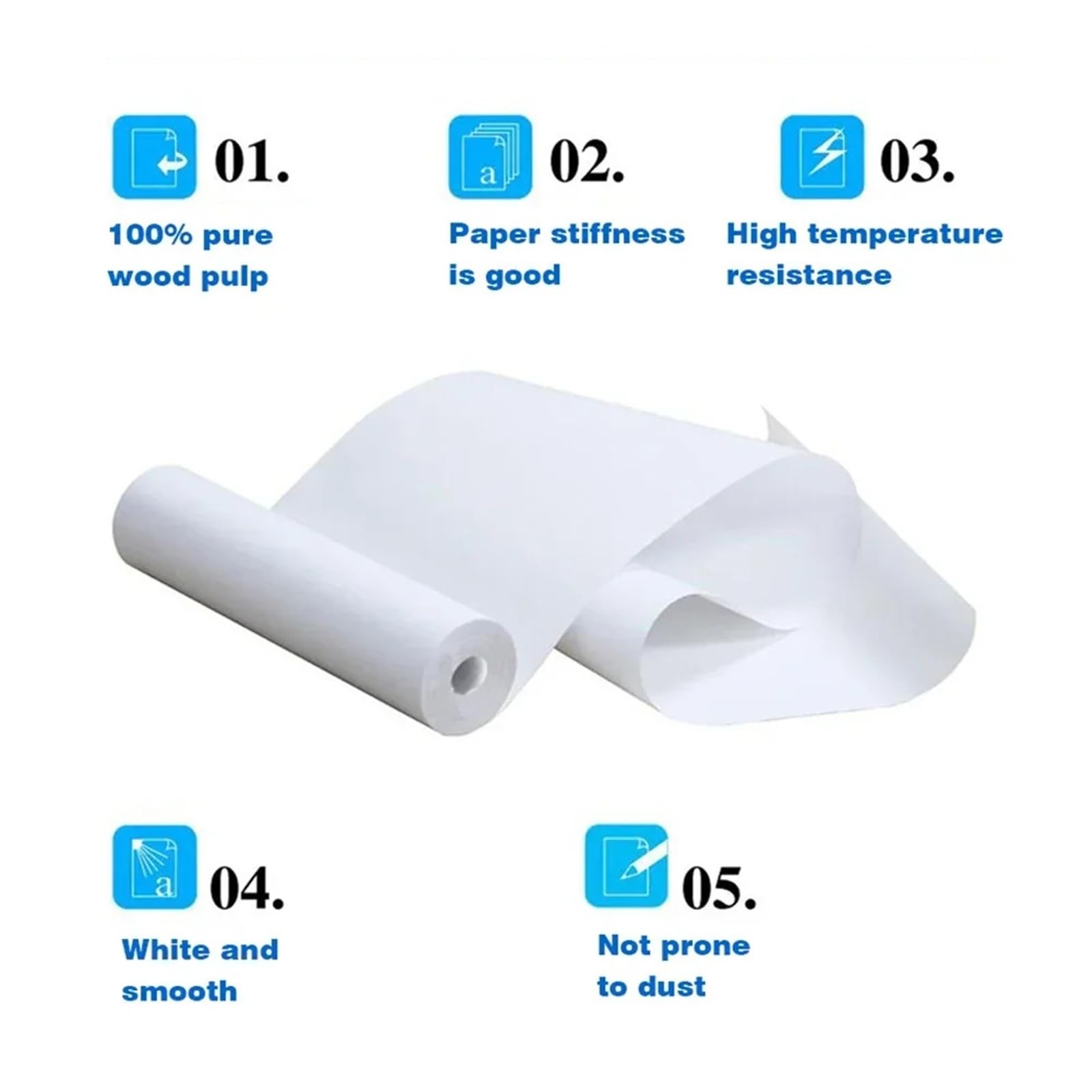 Carta Per Stampante A4 Rotolo da stampa for fax senza inchiostro 210x30mm con carta termica A4 for ufficio domestico(10 Roll)