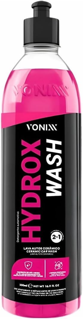 Vonixx HydroxWash 500ML Lava Autos Cerámico 2 en 1, Shampu con Protección SiO2, Champú con Cera, Limpia y Protege, Alta Hidrorepelecia.