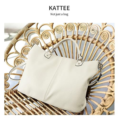 Image of Kattee Women's Soft Genuine Leather Tote Bag, Top Satchel Purses and Handbags
