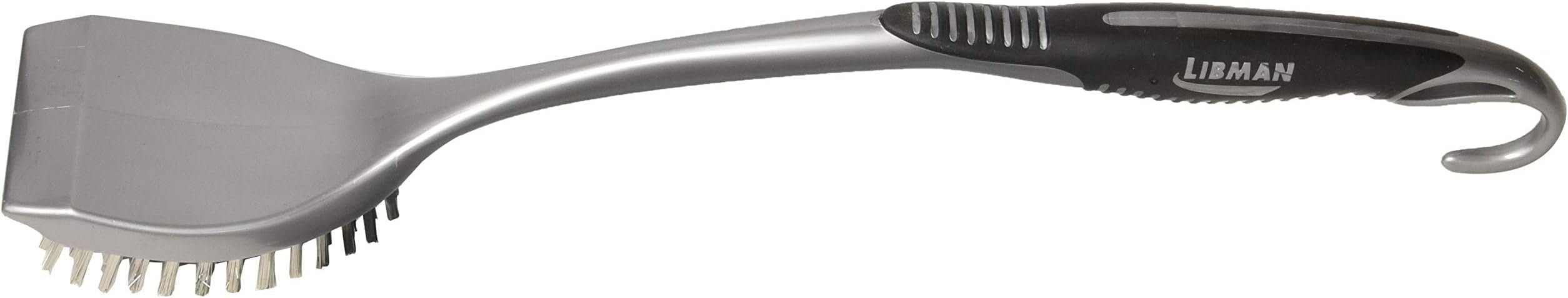 Libman 566 Long Handle Stainless Steel BBQ Brush with Ergonomic Handle