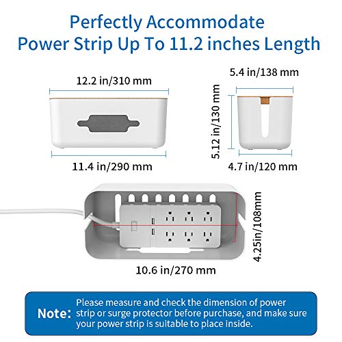 image for NTONPOWER Cable Management Box Organizer with Phone Holder, ABS Materi