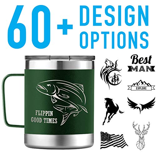 Tempercraft 10oz Vacuum Insulated Travel Camp Mug | Custom Personalized Laser Engraved Options