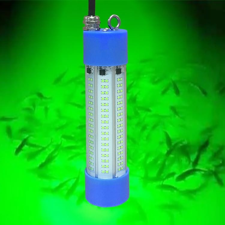 ZVZ Green UltraBright 200W DC12V Fishing Light - 26K LM LED Fish Attractor for Night/Ice Fishing, Boat, Dock - IP68, 5M Cable, 50K Hrs (Crappie/Snook/Squid) - Salt/Freshwater