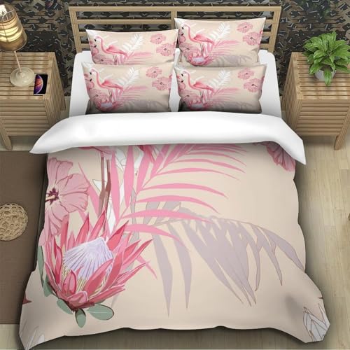 Housse de couette tropicale ultra douce avec fermeture éclair solide 140x200 - 5