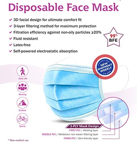 Vanecia Disposable 3-PLY Protective Earloop Face Masks (50 pcs)