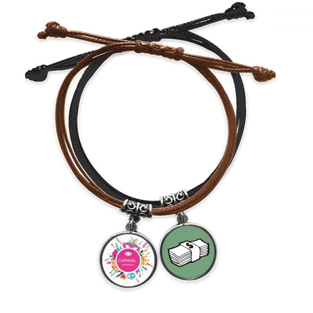 Pulsera de cuero Carnaval de Venecia anticaída cierre ajustable 3