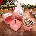 Kigley 24 Set Valentines Mini Gift Basket Empty with Bow Wrap Bag Small Wooden Vented Berry Box with 24 Bags Candy Wedding Party Supply Favor Birthday(Pink,5.51 x 3.94 x 4.06 Inches)