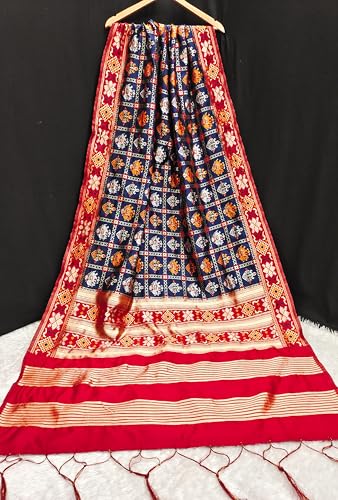 Image of TRENDMALLS Women's Jacquard Silk Ethnic Patola Floral Design Dupatta Ethnic Motif Pattern