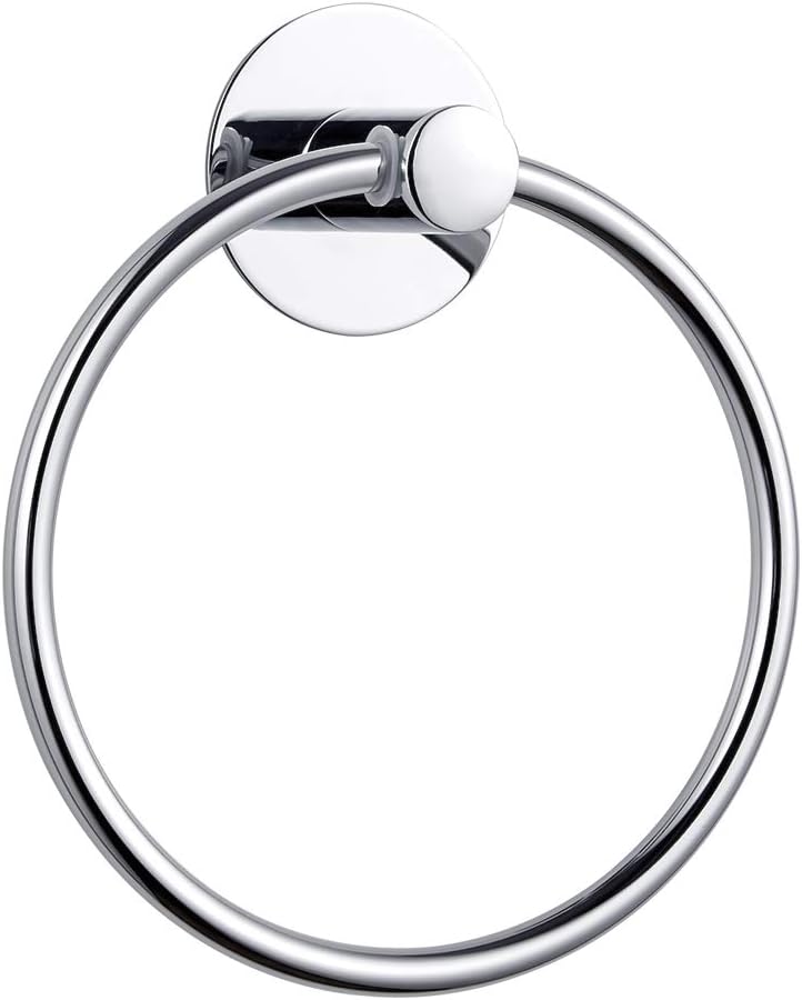 GERUIKE Adhesive Towel Ring Self Adhesive Hand Towel Ring Stainless Steel Rustproof Bathroom Towel Holder Wall Mount