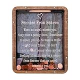 Ngbbby Pennies from Heaven Bank, Kinder-Sparschwein aus Holz, Paradies mit transparentem Fenster, Münzbox zum Gedenken an Kinder, Familie, Freunde, Heimdekoration, Braun, Holz-Sparschwein