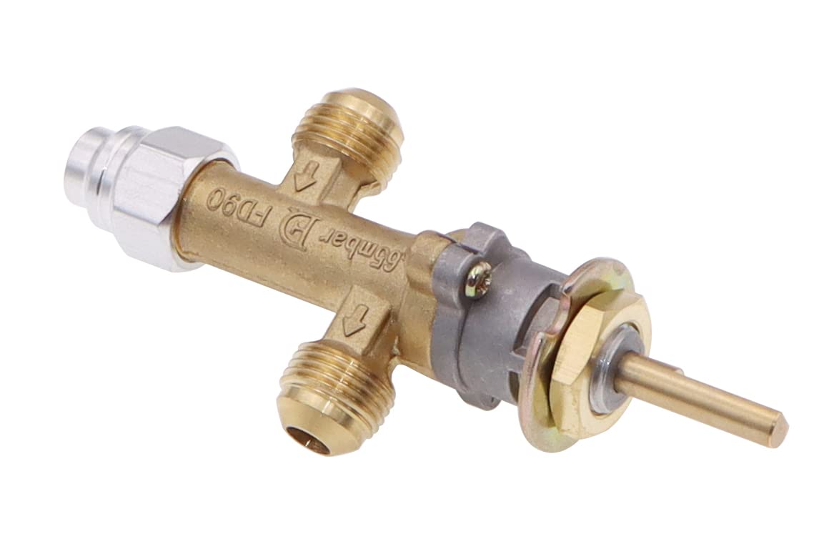 Meter Star Komplettes Propan-Feuer-Set, Gas-Steuerventil von Schornsteinteilen, komplettes System inklusive Reglerventil, Schlauch, 12-Zoll-Feuerring, Ventil: