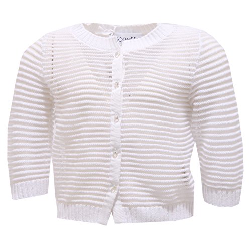 Sweater kid Simonetta 0222S en maille fine de coton blanc premium