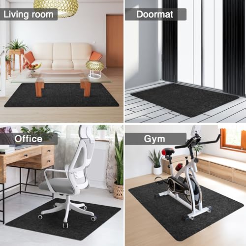 Image of Placoot Desk Chair Mat for Hardwood Floor & Tile 55 inchx35 inch Office Chair Mat for Rolling Chairs Large Anti-Slip-Recyclable Material Computer Chair Mat Rug