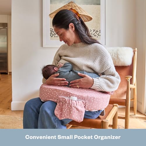 Image of My Brest Friend Original Nursing Pillow Cover - Slipcovers for Baby - Adjustable Fit, Easy Care, Durable - Original Nursing Pillow Not Included, Dusty Rose Geo