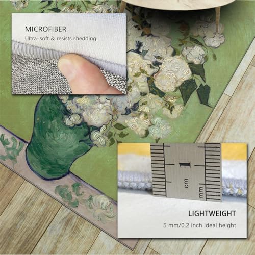 Carpette bouquet de rose blanche tapis de salle manger chic
