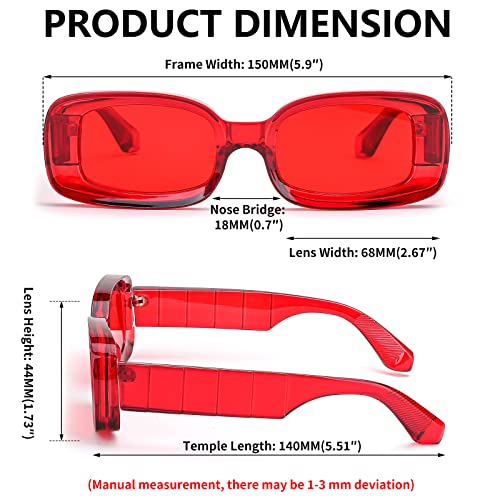 FEISEDY Rectangle Sunglasses for Women Men Retro Y2k 90s Thick Frame Chunky Square Sunglasses UV400 Protection B23073