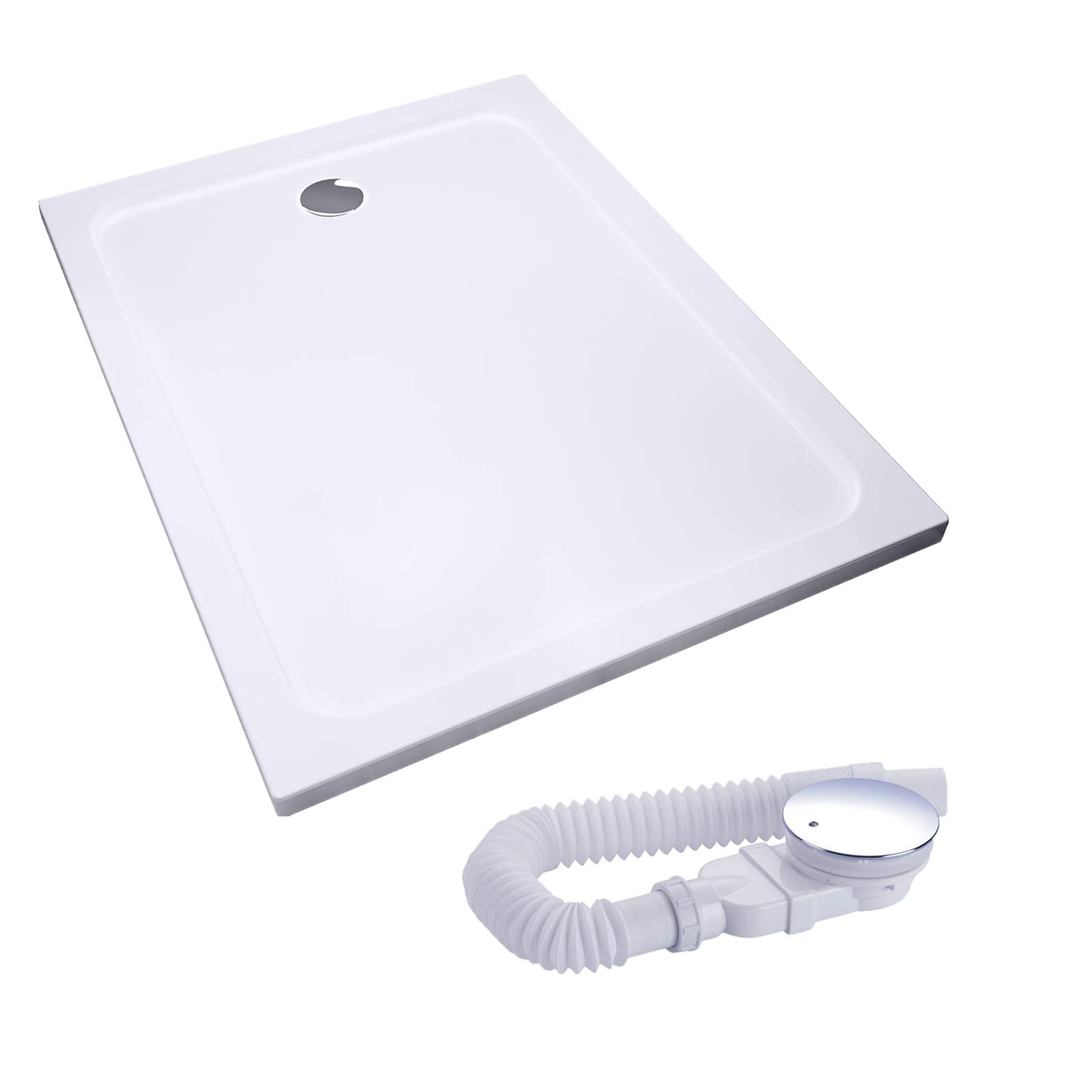 IMPTS Piatto doccia, 90 x 120 cm, set completo con scarico