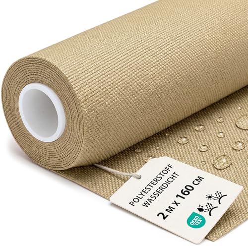 Tissu imperméable au metre 2 M x 160cm - Tissus résistant à l'eau pour extérieur idéal pour meubles coussins housses d'extérieur accessoires de jardin et...