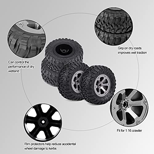 Tbest Rc Tires Rubber, Rc Crawler Tires Rubber Tyres Rc Accessory 1:16 Rc Car Part #TOP2