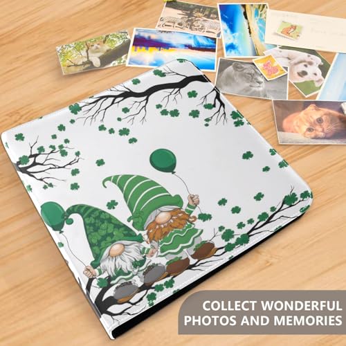 Álbum de Fotos Autoadhesivo DIY con Anillas, Diseño Hoja de Trébol y Gnomo para el Día de San Patricio, 40 Páginas, 8x10 para Recuerdos miniatura 5