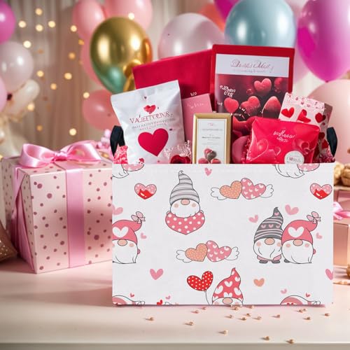Image of Cute Heart Valentine's Day Basket Gifts Empty Storage Basket for Kid and Baby Room Decor (Dwarf Wings Love)