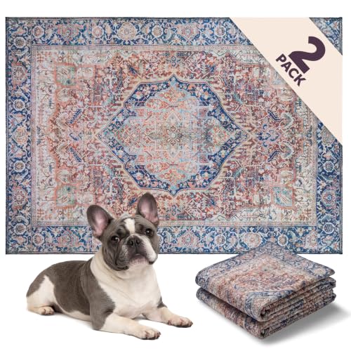 Image of Lovewag Reusable Washable Dog Pee Pads, Rustic Terracott 36x48, 2 Pack