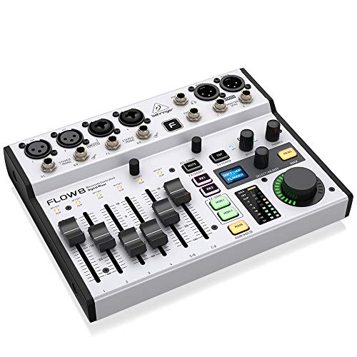 Image of Behringer FLOW 8 8-Input Digital Mixer with Bluetooth Audio and App Control, 60 mm Channel Faders, 2 FX Processors and USB /Audio Interface 6.5 x 9.7 x 1.1 inches (Pack of 5)
