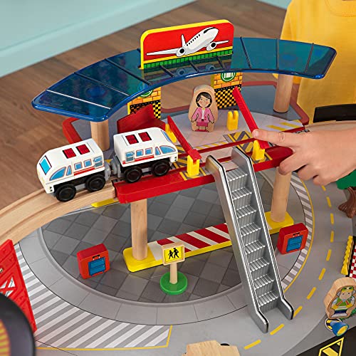 Kidkraft 17976 Multi-Level Airport Express Espresso Train Set & Table thumb #3