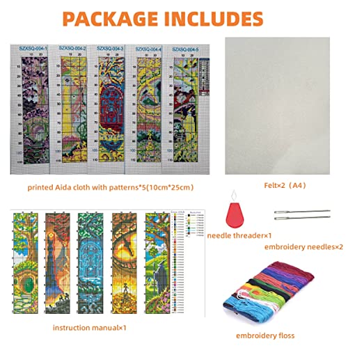 ZuoAnLF 5 PCS Cross Stitch Bookmark Kits,DIY Bookmarks Cross Stitch Kits,Stamped Embroidery Bookmarks for Adults Beginners,14CT by ZuoAnLF - Image 5