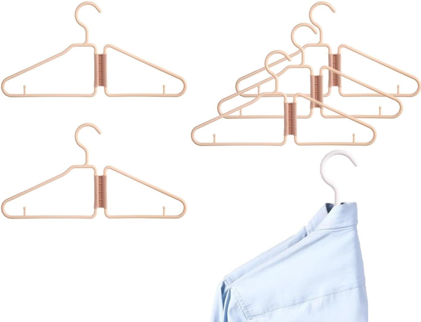 Perchas plegables que ahorran espacio, paquete de 5 perchas de viaje para armario y dormitorio, toallero versátil, talla única