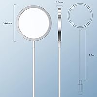 Vista 7 de Cargador inalámbrico magnético para iPhone, almohadilla de carga MagSafe USB C de 15 W, cable de carga magnética rápida tipo C de 3.3 pies