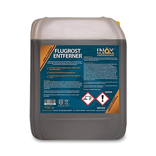 INOX® rostborttagare för bil, 5 l, avlägsnar rost på lackytan, rostborttagare för billack, tar bort rostrester, små rostfläckar och industridamm
