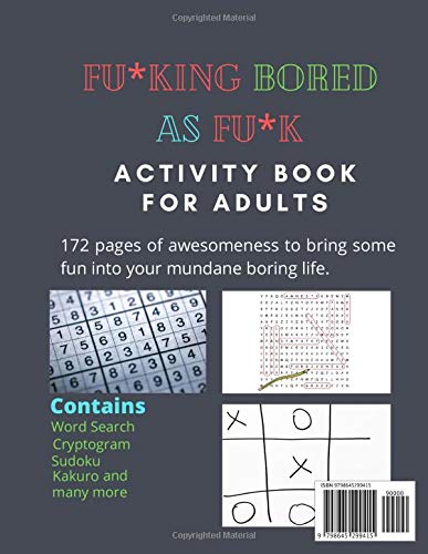 FU*KING BORED AS FU*K ACTIVITY BOOK FOR ADULTS: With Cryptogram, Sudoku, Word Search, Kakuro and many more mind bending puzzles| 172 Pages image 2