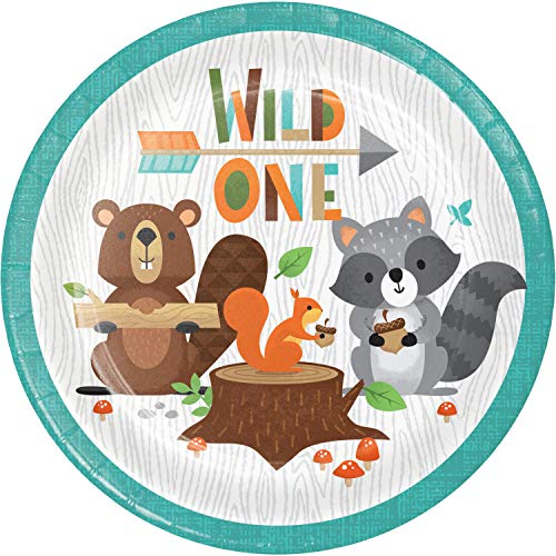 Creative Converting Wild One Woodland Dessert Plates, 8 ct, multicolor, 7