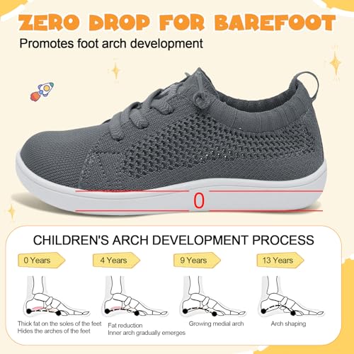 Image of LeIsfIt Toddler Shoes Girls Boys Wide Shoes Kids Zero Drop Minimalist Sneakers Barefoot Slip on Tennis Sneakers