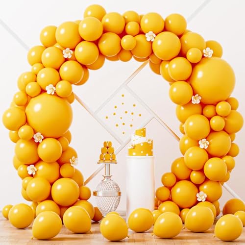 Image of Voircoloria 90pack Lemon Yellow Balloons Different Size 18 /12 /10 /5 Inch Yellow Balloon Garland Arch Kit for Graduation, Wedding, Birthday, Princess Theme, Baby Shower, Anniversary Party Decorations