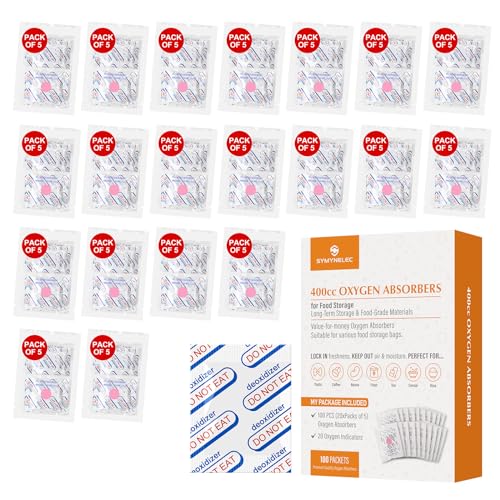 SYMYNELEC-400cc-Oxygen-Absorbers-for-Food-Storage-100-Count-20x-Packs-of-5-O2-Absorber-for-Long-Term-Food-Storage-Survival-Vacuum-Mylar-Bags-Canning-Dehydrated-Airtight-Container-Freeze-Dryer