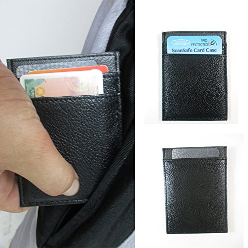 ATB RFID Wallet Mens Slim Leather Blocking Front Pocket Thin Card ID Holder Black2