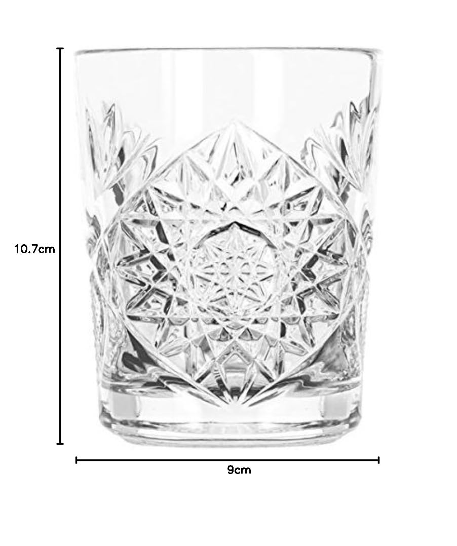 Libbey Hobstar Vaso de whisky, agua, zumo, juego de 6, de cristal, 350 ml