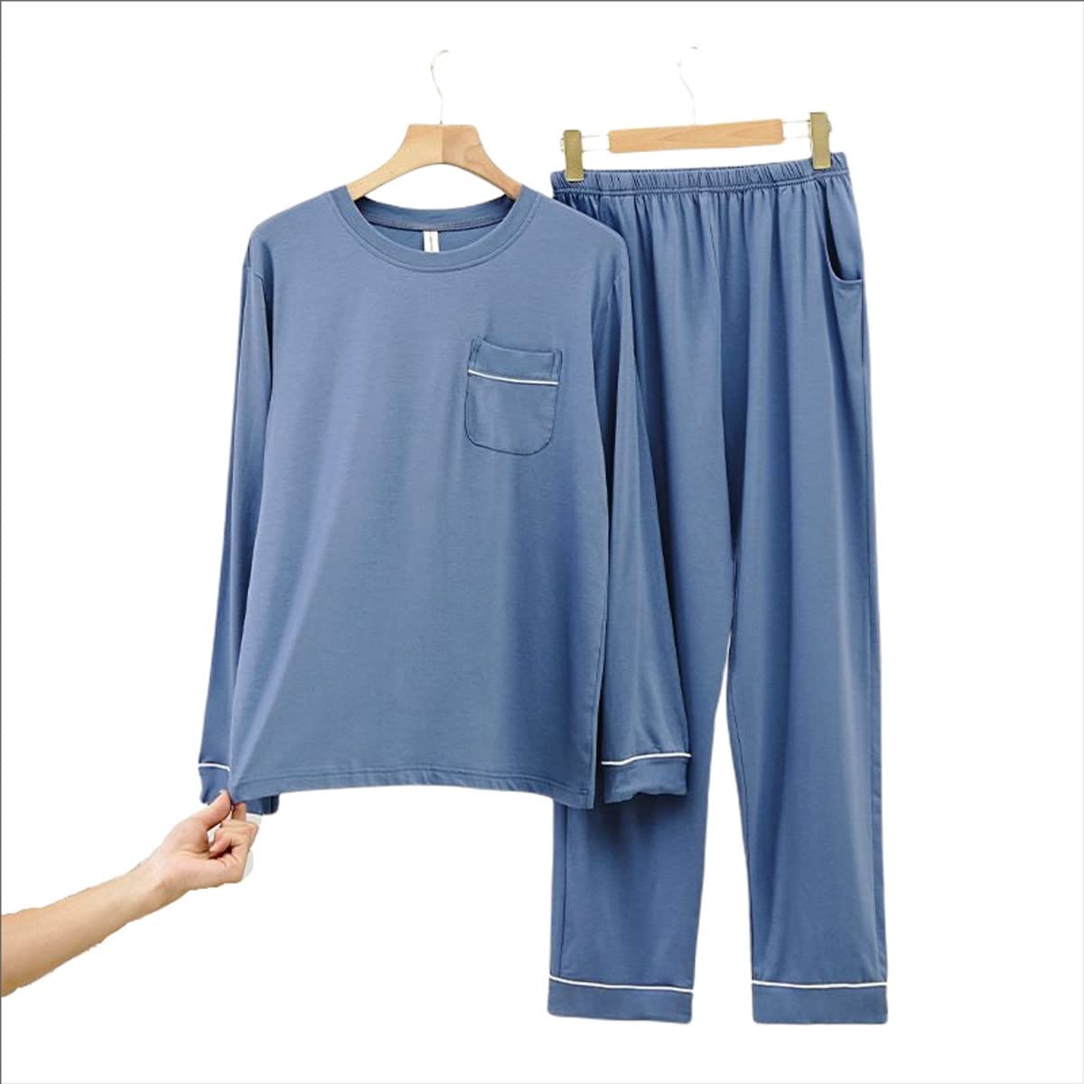 Pyjama homme en coton bleu doux de qualité supérieure taille M