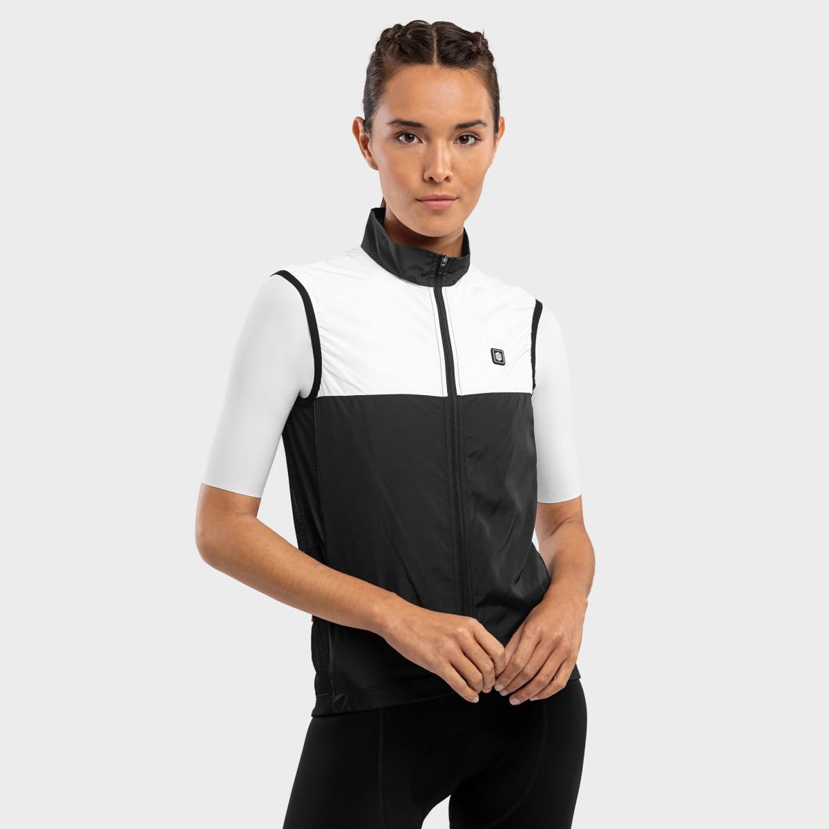 SIROKO - Gilet Antivento da Ciclismo da Donna V1-W Copenhagen - XL - Nero/Bianco