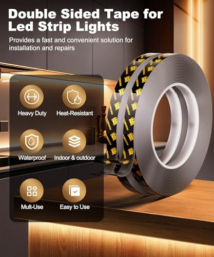 Ruban adhésif double face robuste PHIXBEAR pour LED et garage