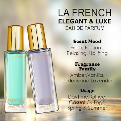 Image of La French Unisex Perfume Gift Set Elegant & Luxe | Long Lasting Eau De Parfum | Perfume for Men & Women | Premium Travel Size Perfumes | Set 2x20ml | Fragrance Set