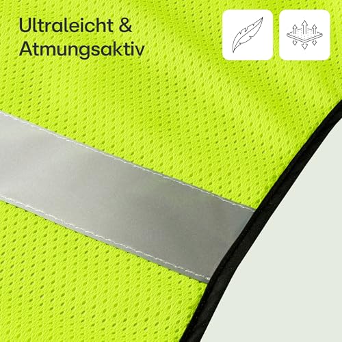 Prowiste Reflektierende Fahrradweste - Laufweste für Damen & Herren - Warnweste für Joggen & Radfahren - 𝗔𝘁𝗺𝘂𝗻𝗴𝘀𝗮𝗸𝘁𝗶𝘃𝗲 Sicherheitsweste - Leicht & Sichtbar (S-L)