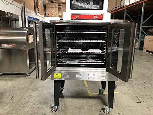 Commercial Convection Oven, Natural Gas or Propane, 54000 BTU, Single Deck, Four Legs w/Caster Wheel, Restaurant Kitchen Bakery - Thumbnail 3