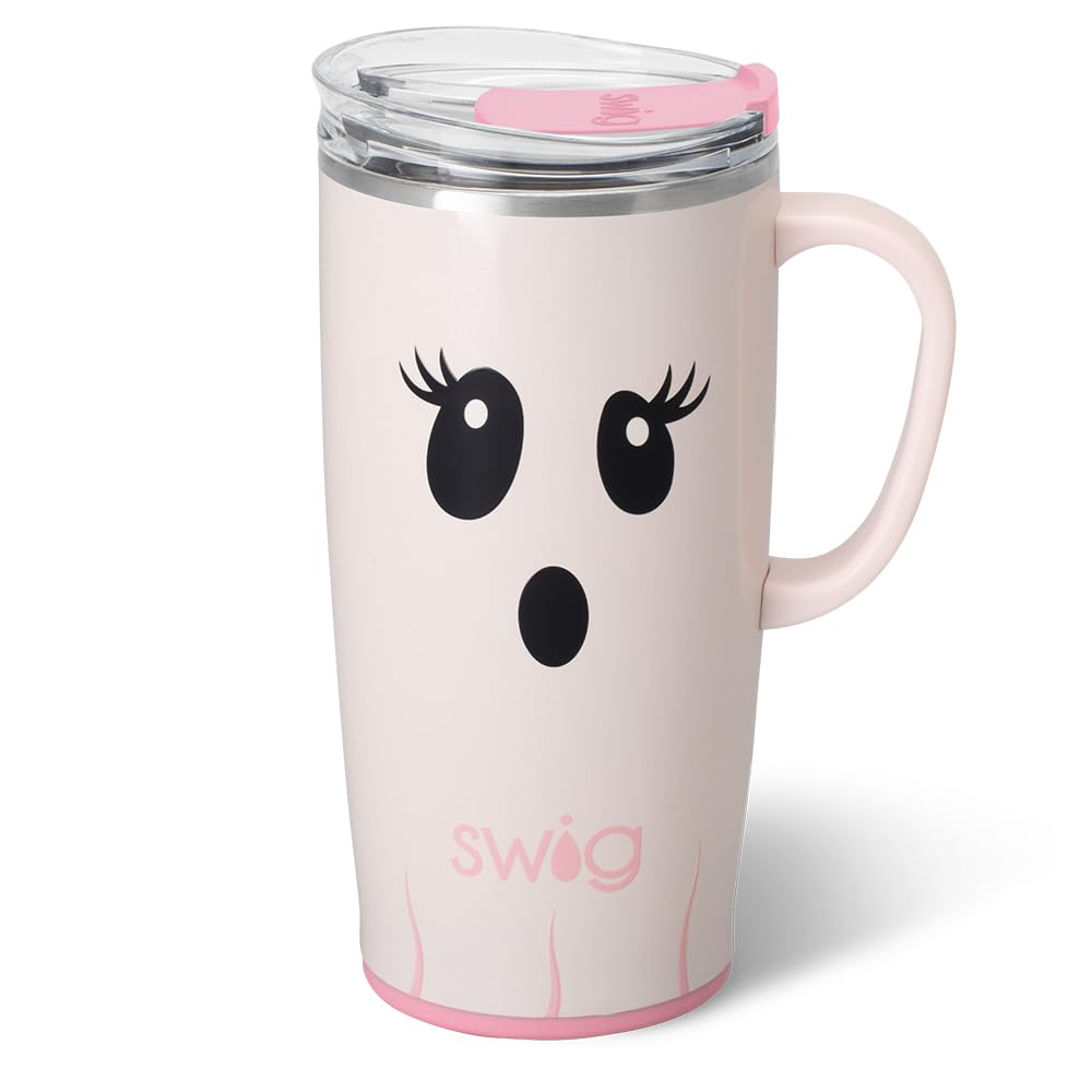 Swig Life Tazza Termica Da Viaggio 350 Ml: Acciaio Inox, Isolata, Con Coperchio Scorrevole, Fantasma Boo Crew