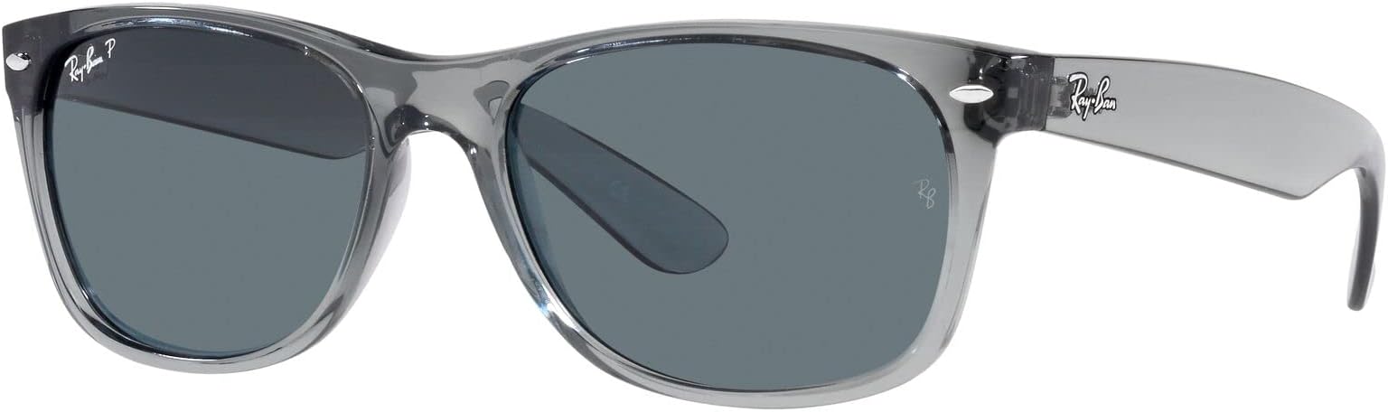 Ray-Ban Uni Polarized Blue Lens Square Sunglasses - 0RB2132, Clear Grey , 52