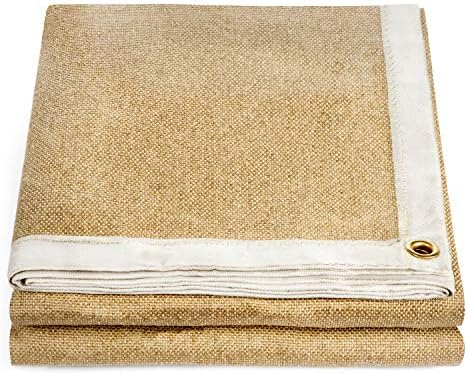 Waylander Svalinn Fiberglass Welding Blanket – Flame Retardant Fabric Up to 1400°F; Heavy Duty Double-Sided Vermiculite Treated Fiberglass for Less Shed and Fierce Spark Protection (6' x 6', YELLOW)