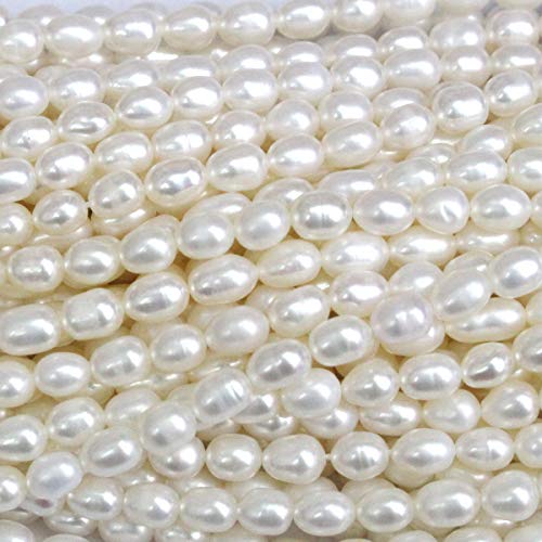 Natural Genuine Freshwater Cultured Pearl Rice 4-5mm Diam Jewelry Making Loose Beads