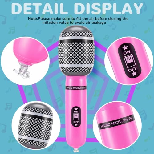 Image of Zhanmai 12 pcs Inflatable Microphones for Parties 10 Inch,Bright Color | Neon Blow up Microphone for Adults, 80s 90s Party Favors Dj-props, Photo-booth, Birthdays, Dance,Concert Decorations